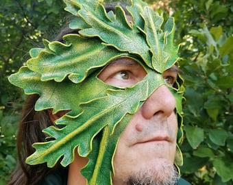 White Oak Leaf Green Man Mask