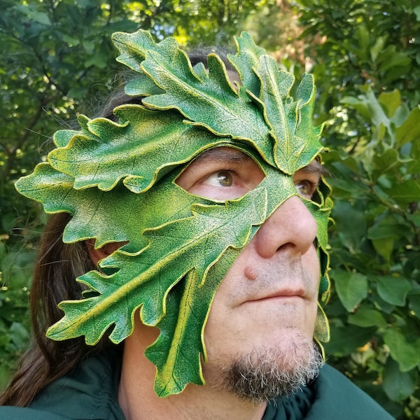 White Oak Leaf Green Man Mask