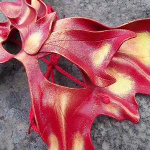 Leather Fairy Mask in Red image 2