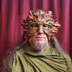 Autumn's Splendor Green Man Leather Mask - Etsy