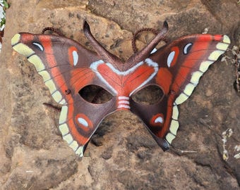 Cecropia Moth Leather Mask