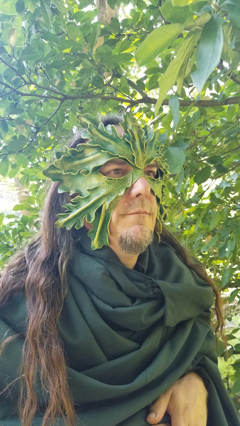 White Oak Leaf Green Man Mask image 2