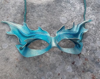 Leather Pixi Mask in Teal