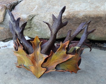 Leather Twig Crown in Autumn