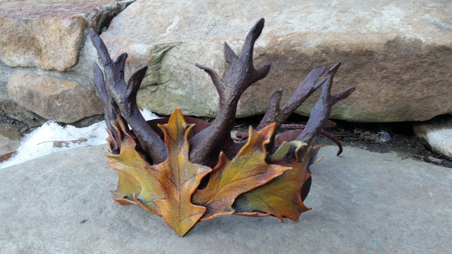 Leather Twig Crown in Autumn