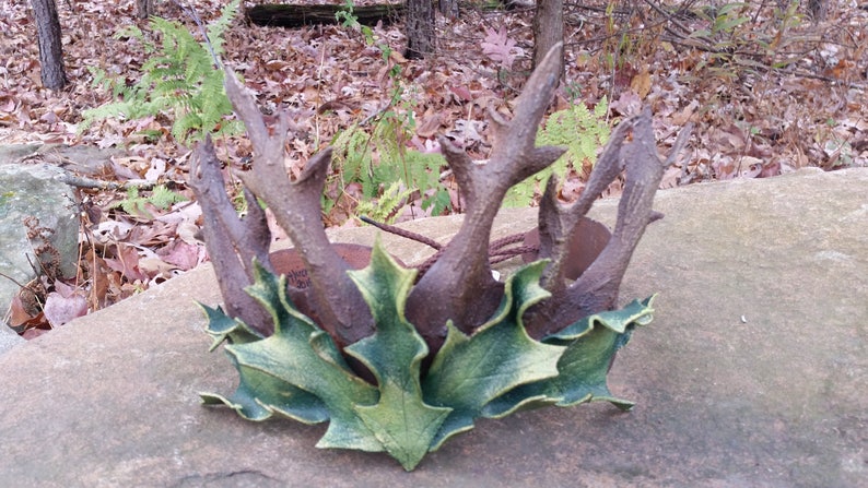 Leather Twig Crown in Green image 1