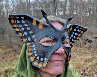 Baltimore Checkerspot Leather Mask
