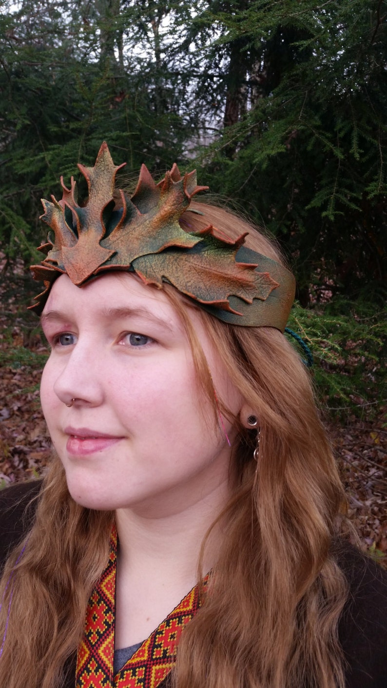 Autumn Leather Leaf Crown image 2