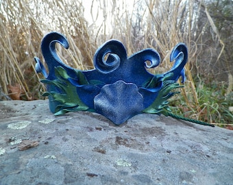 Sculpted Leather Mermaid Crown
