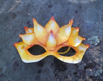 Yellow Lotus Leather Mask