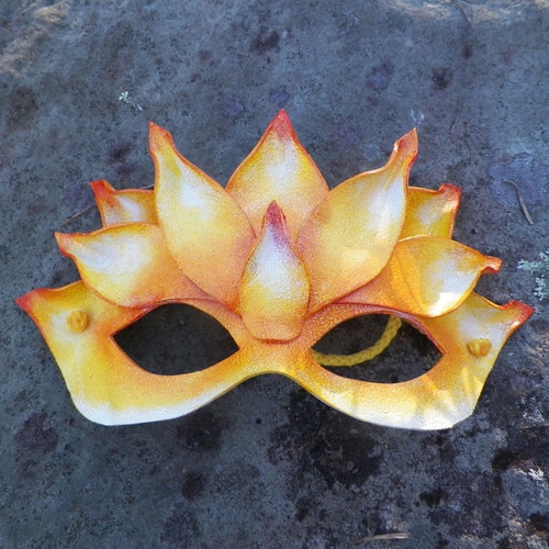 Pink Lotus Leather Mask - Etsy
