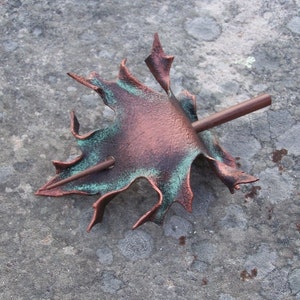 Brown Oak Leaf Leather Hair Cup