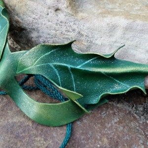 Leather Pixi Mask in Green