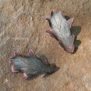Leather Oak Leaf Hair Barrettes in Brown