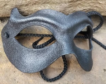 Black Domino Leather Mask