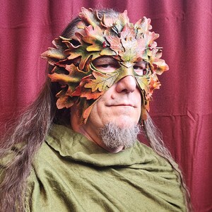 Autumn's Splendor Green Man Leather Mask - Etsy