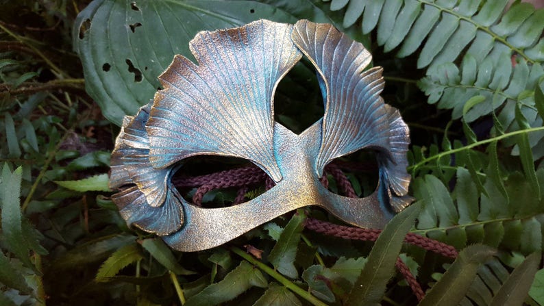 Leather Gingko Leaf Mask image 2