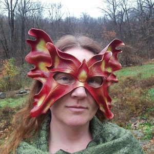 Leather Fairy Mask in Red image 3