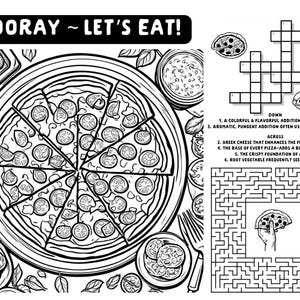 15 Restaurant Coloring Activity Mats - Includes Holidays and Everyday - Ready to Download, Print, and Use
