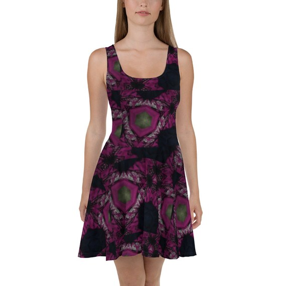 pink and black skater dress JaieBoo Black 💔 Skater Dress – JaieBoo da HeartBreaker main image 1