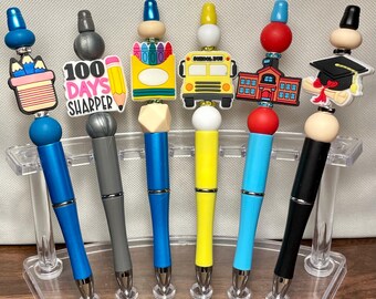 Teacher Beaded Pen • School Charm Pen, Back-to-School Gift