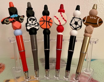 Handmade Sports Beaded Pens | Refillable Ink, Fun Gift
