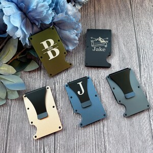 Billetera de metal única personalizada para hombre, billetera para tarjetas, regalo para el novio, regalo para el día del padre, billetera para hombre, regalo para el padrino de boda, envío para papá, novio