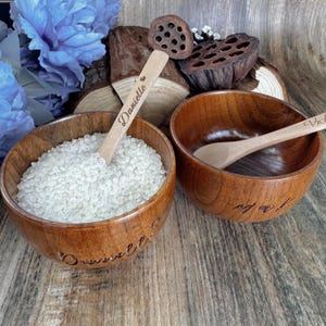 Ciotola in legno personalizzata, ciotola per snack, regalo di nozze, regalo per lei, regalo di anniversario, regalo per la mamma, ciotola per alimenti per bambini, regalo per neonati, ciotola in legno giapponese