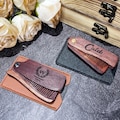Personalized beard brush - carved sandalwood beard comb - customized groomsman beard comb - beard comb gift set -  men's gift product logo