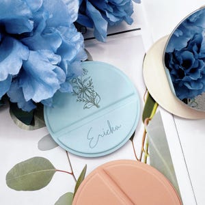 Espejo de maquillaje redondo personalizado, regalo para novia, espejo plegable de cuero, espejo compacto, regalo para dama de honor, espejo de maquillaje de viaje, regalo de boda.