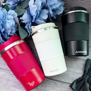 Tazza da caffè personalizzata Tazza da caffè da viaggio Tazza isolata in acciaio inossidabile Tazza da viaggio riutilizzabile Tazza in acciaio inossidabile Regali di Natale, regalo di compleanno