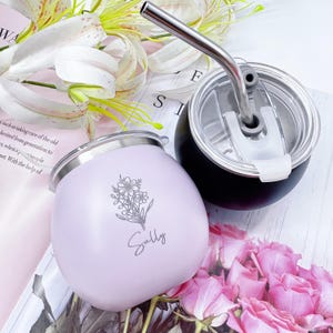 Customized Engraved 6.76 oz Wine Tumbler,Vacuum Insulated Stemless Cup,Bridesmaid Gift,Bachelorette Wine Glass Party,Wedding Gift
