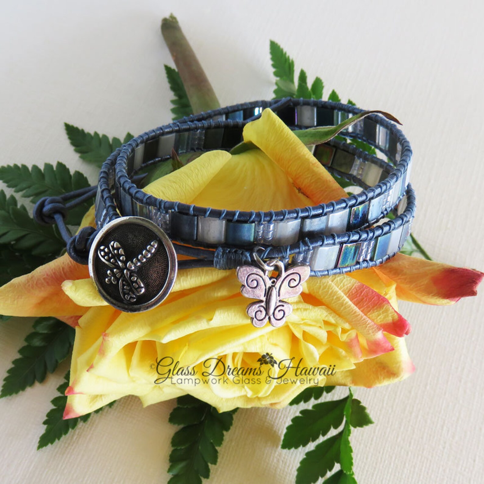 Beaded Leather Wrap Bracelet Tila Bead Leather Wrap Bracelet Etsy