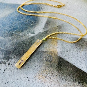Medical Alert Hanging Bar Necklace, Vertical Bar Medical Alert Necklace, Vertical Bar Medical ID Necklace