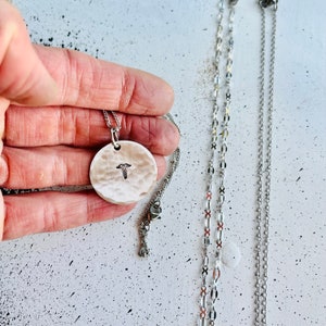 Custom Medical Alert Necklace: Stainless Steel Circle Charm