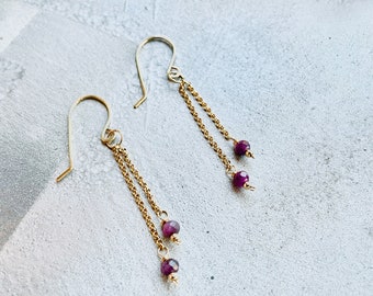 Dangle Birthstone Earrings, Dainty Birthstone Earrings