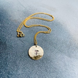 Medical Alert Large Round Charm Necklace, Medical Alert Necklace, Medical ID Necklace, Gold Medical ID Necklace, Silver Medical ID