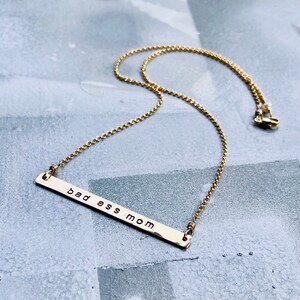 Personalized Bar Necklace: Sterling Silver or Gold Filled, Custom Nameplate