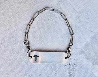 Detachable Stainless Steel Medical ID Bracelet: Custom Rounded Bar
