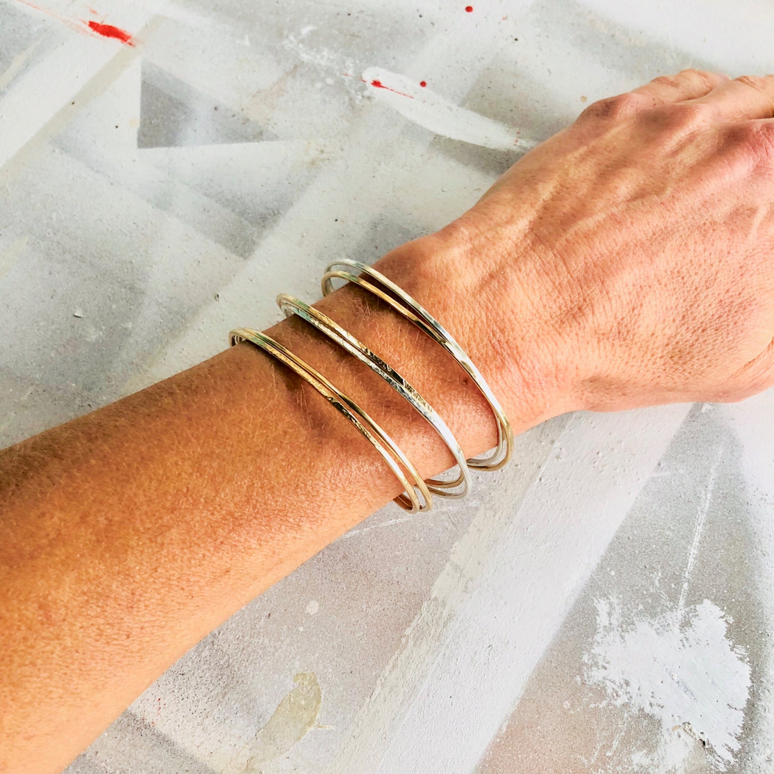 Double Wire Cuff Bracelet Gold Cuff Bracelet Silver Cuff Etsy