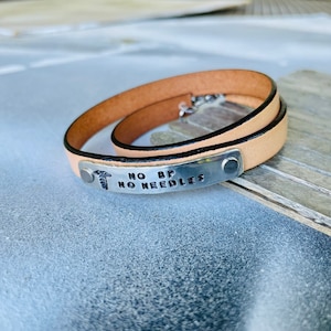 Medical Alert Bracelet with Leather Band, Leather Medical ID Bracelet, Custom Leather Medical ID Bracelet image 8