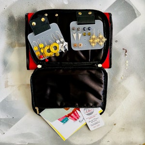 Hanging Trifold Travel Jewelry Organizer, Jewelry Travel Bag, Jewelry Travel Case, Gift for Traveler