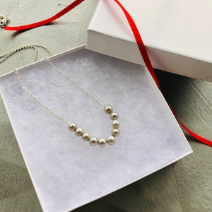Gray Pearl Necklace in Silver, Gray Add a Pearl Necklace, Silver Pearl Necklace, 6mm Gray Pearl Necklace