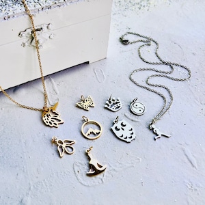Custom Charm Necklace: Stainless Steel or Gold-Coated, Design Your Own
