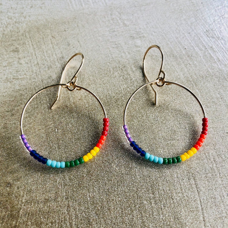 beaded pride earrings