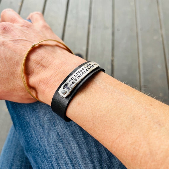 Medical ID Bracelet Leather Medical Alert Bracelet Leather ID