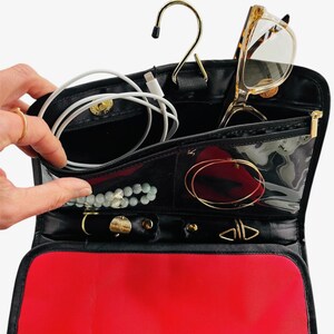 Hanging Trifold Travel Jewelry Organizer, Jewelry Travel Bag, Jewelry Travel Case, Gift for Traveler