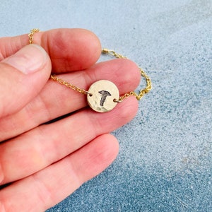 Hand Stamped Medical Alert Bracelet: Custom Charm ID, Hammered Disc