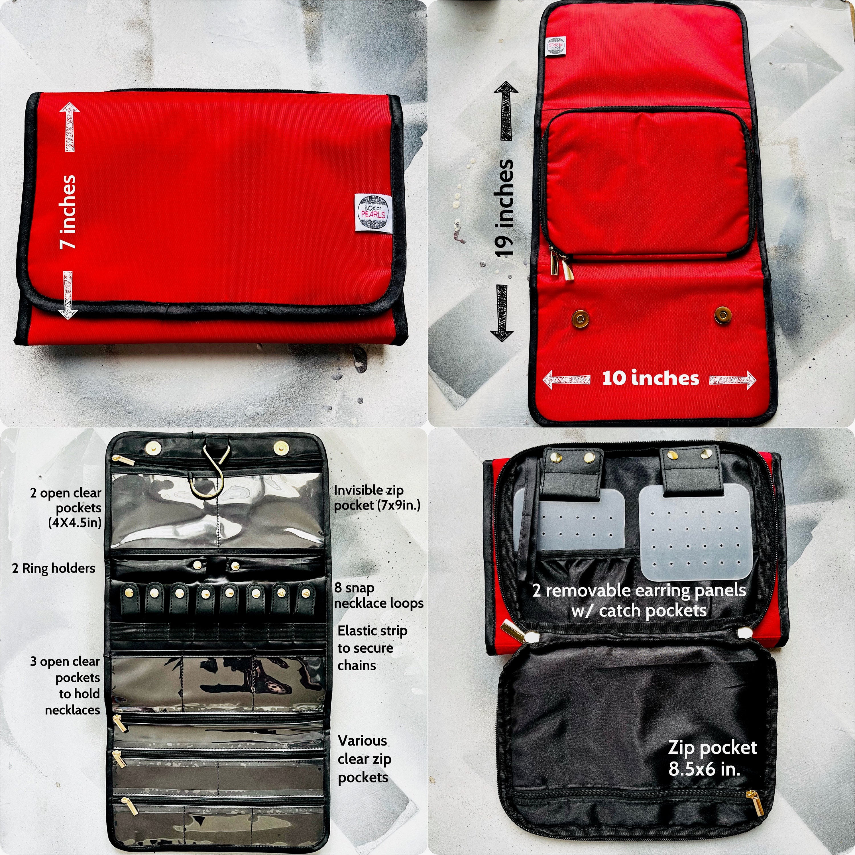 hanging travel jewelry organizer