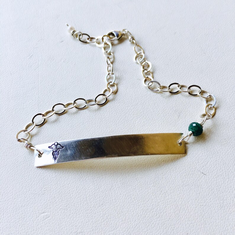 Silver Bar Medical Alert Bracelet Gold Medical Alert Bracelet Gold Bar Bracelet Medical ID Bracelet Silver Medical Alert Bracelet